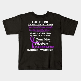 I Am the Storm Pancreatic Cancer Warrior Kids T-Shirt